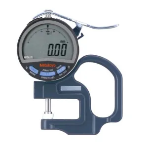 Mitutoyo 547-300A Series 547 Digital Standard Thickness Gage, Flat Anvil, 0-10 mm / 0-0.4" Range
