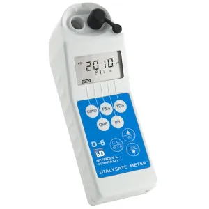Myron L D-6BD Digital Dialysate Meter: Conductivity, Resistivity, TDS, pH, ORP, Temperature w/ bluDock (Wireless Data Transfer Module)