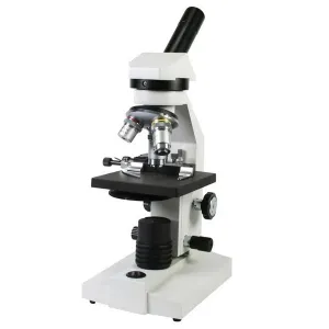 National Optical 131-RLED-MS 130 Series Monocular Cordless LED Microscope WF10X with Pointer DIN 4X 10X 40XR 0.65 Condenser and Stage Mechanical