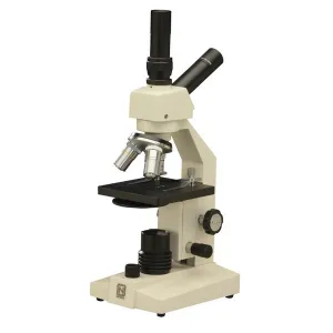 National Optical 132-CLED 130 Series Dual View LED Microscope WF10X with Pointer DIN 4X 10X 40XR 0.65 Condenser and Stage Clips