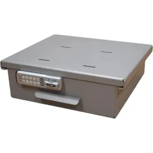 Omnimed 183026AT 13.85" x 12.37" x 4.45" Aluminum Refrigerator Lock Box Omni Drawer Keyed E-Lock with Audit Trail