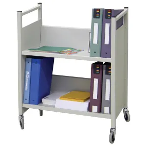 Omnimed 260500 26" x 35.25" x 14" Rolling Cubbie Book Cart