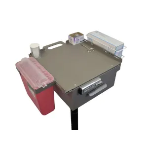 Omnimed 350341 15.55"W x 46"H x 17"D Store and Go Phlebotomy Cart with E-Lock