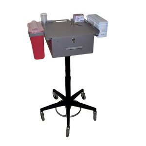 Omnimed 350340T 15.55"W x 46"H x 17"D Store and Go Phlebotomy Cart with Thumb Latch