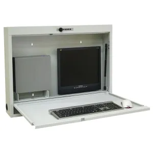 Omnimed 291556-LG 24.5"H X 32"W X 6"D Light Gray Informatics Floating WorkStation