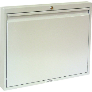 Omnimed 291566-LG 23.75"H X 30"W X 3"D Light Gray Self Close Slimline Floating Wall Desk/Workstation