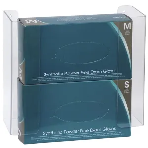 Omnimed 305361 9.88"W x 10.13"H x 3.63"D Double Clear PETG Glove Box Holder