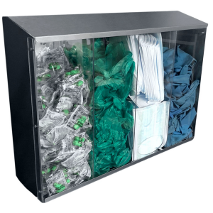 Omnimed 307034 24"W X 5.88"D X 17"H Quad Bulk Dispenser Clear Front