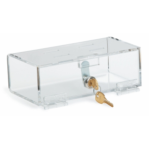 Omnimed 183001D 2.75" x 8.25" x 4.5" Clear Acrylic Refrigerator Lock Box with Key Lock Keyed Differently For Each