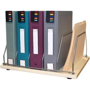 Omnimed 264003-5 7.75"H X 16.75"W X 15"D Table Top Binder & Chart Storage Rack 5 Binder Capacity