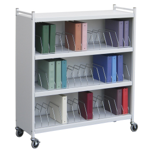 Omnimed 260145-LG 55.75"H X 49.75"W X 17"D Light Gray Cabinet Style Chart Rack 45 Binder Capacity