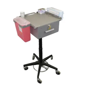 Omnimed 350340 15.55"W x 46"H x 17"D Store and Go Phlebotomy Cart Keyed Same