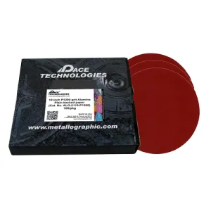 PACE Technologies ALO-2110-P1200 10" Diameter P1200 Grit Alumina Grinding Paper (Plain Backed) - 100 pcs.
