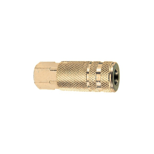 Parker 14KMIN13MPX Series 14 1/4" Brass Coupler with Valve ARO Profile, Female Thread