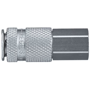 Parker 17KAIW21SPN Series 17 1/2" Brass & Steel Coupler with Valve English Profile, Female Thread