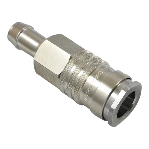 Parker 1800KATF13MPN Series 1800 1/2" Brass Nickel Plated Coupler with Valve Scandinavian Profile, Hose Barb