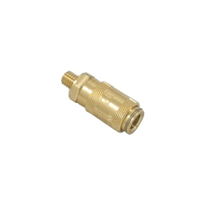 Parker 20KAAF05MSX Series 20 5 MM Brass Coupler with Valve Parker Profile, Male, UNF, Silicone Seal