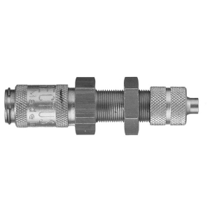 Parker 20KBKS04RVX Series 20 3x4 MM 303SS Coupler w/ Double Shut-Off Valve European Profile, ND 2.7, Panel Mount Plastic Hose Connection