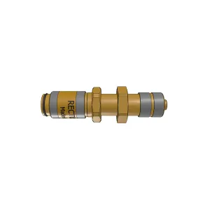 Parker 20KAKS46MPN Series 20 5/32" x 1/4" Brass Quick Coupling, European profile, ND 2.7, NBR Seal, Panel Mount with Plastic Hose Conn., Nickel Plated