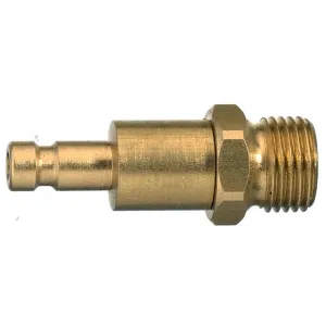 Parker 20SBAF05MPX Series 20 10-32 UNF Brass Plug w/ Double Shut-Off Valve European Profile, ND 2.7, Male Thread