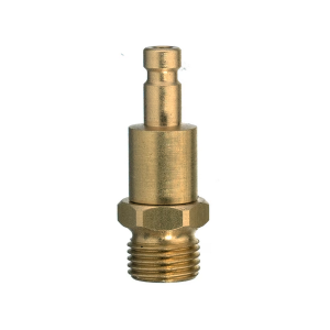 Parker 20SBAW10MVN Series 20 1/8" Brass Double Shut-Off Quick Coupling, EU profile, ND 2.7, FKM Seal, Male, BSPP ISO 228 Parallel, Nickel Plated, Plug