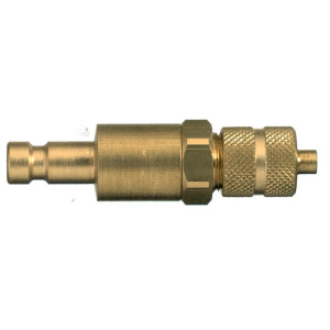 Parker 20SBKO04MPX Series 20 3x4 MM Brass Plug with Double Shut-Off Valve European Profile, ND 2.7, Tube with Hose Nut, w/o Spring Guard