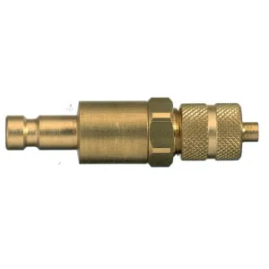 Parker 20SBKO06MPX Series 20 4x6 MM Brass Plug with Double Shut-Off Valve European Profile, ND 2.7, Tube with Hose Nut, w/o Spring Guard