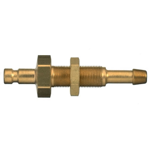 Parker 20SFTS04MXX Series 20 4 MM Brass Plug w/o Valve European Profile, ND 2.7, Panel Mount with Hose Barb