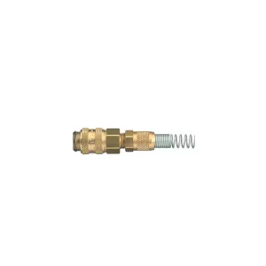 Parker 21KAKK06MPN Series 21 Quick Connect Coupler European Profile ND 5 Brass Nickel-Plated Tube with Spring Guard NBR Single Shut-Off 6 mm