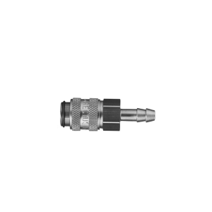 Parker 21KATF06EVX Series 21 Quick Connect Coupler European Profile ND 5 Stainless Steel AISI 316L Hose Barb FKM Single Shut-Off 6 mm