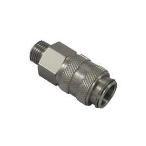Parker 21KBAN10RVX Series 21 Quick Connect Coupler European Profile ND 5 Stainless Steel AISI 303 Male NPT ANSI B 1.20.1 FKM Double Shut-Off 10 mm