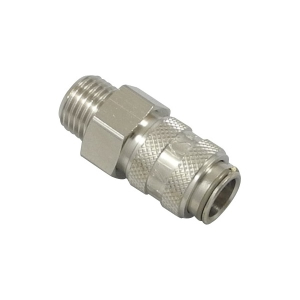 Parker 21KLAW17MPN Series 21 Quick Connect Coupler European Profile ND 5 Brass Nickel-Plated Male BSPP ISO 228 NBR Dry-Break Double Shut-Off 17 mm