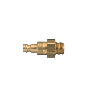 Parker 21SBAW17MPN Series 21 Quick Connect Plug European Profile ND 5 Brass Nickel-Plated Male BSPP ISO 228 NBR Double Shut-Off 17 mm