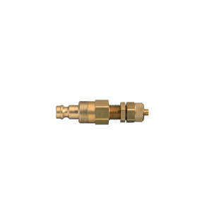 Parker 21SBKS08MPN Series 21 Quick Connect Plug European Profile ND 5 Brass Nickel-Plated Panel Mount Plastic Hose Connection NBR Double Shut-Off 8 mm