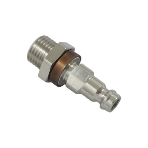 Parker 21SFAW13MXN3 Series 21 Coded Quick Connect Plug Brass Nickel-Plated Male BSPP ISO 228 Parallel 1/4 in. Brown