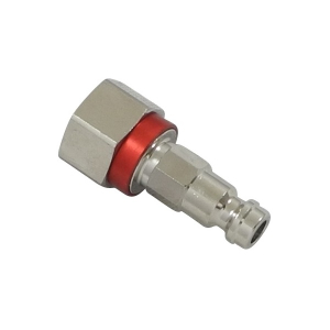 Parker 21SFIW13MXN8 Series 21 Coded Quick Connect Plug Brass Nickel-Plated Female BSPP ISO 228 Parallel 1/4 in. Red