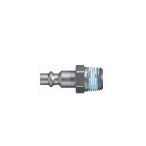 Parker 23SFAK13SXN Series 23 Premium Quick Connect Plug with ISO 6150 B Profile Steel Nickel Plated Male Thread Tapered Single Shut-Off 1/4 in.