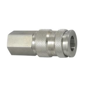 Parker 25KAIW17EVX Series 25 3/8" SS316 Coupler with Valve, Female Thread Parallel (FKM/FPM Seal)