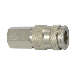 Parker 25KAIW17MPN Series 25 3/8" Brass Nickel Plated (except sleeve) Coupler with Valve, Female Thread Parallel