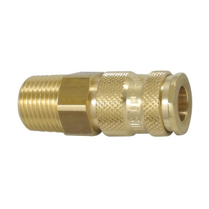 Parker 25KBAK21BPX Series 25 1/2" Brass Nickel Plated Coupler with Double Shut-Off Valve, Male, BSPT