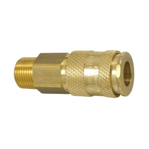 Parker 25KBAN17BPX Series 25 3/8" Brass Coupler with Double Shut-Off Valve, Male NPT