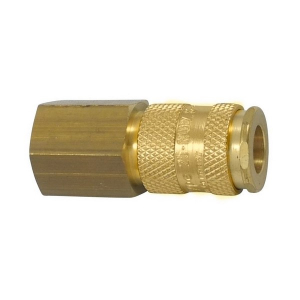 Parker 25KBIN17BPX Series 25 3/8" Brass Coupler with Double Shut-Off Valve, Female NPSF