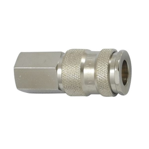 Parker 25KBIW17MPN Series 25 3/8" Brass (except sleeve) Nickel Plated Coupler with Double Shut-Off Valve, Female Thread Parallel