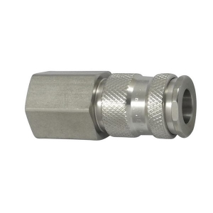 Parker 25KBIW21RVX Series 25 1/2" SS303 Coupler with Double Shut-Off Valve, Female Thread Parallel (FKM/FPM Seal)