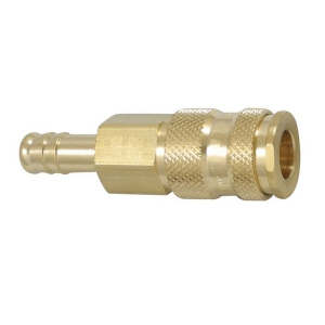 Parker 25KBTF10BPX Series 25 3/8" Brass Coupler with Double Shut-Off Valve, Hose Barb