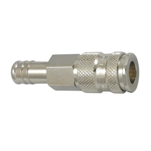 Parker 25KBTF13BPN Series 25 1/2" Brass Nickel Plated Coupler with Double Shut-Off Valve, Hose Barb