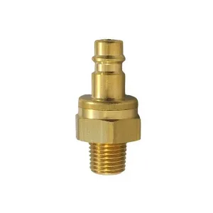 Parker 25SBAN13MPX Series 25 1/4" Brass Plug with Double Shut-Off Valve, Male NPT