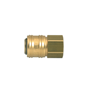 Parker 26KAIW17MPN Series 26 Quick Connect Coupler European Profile ND 7.2 Brass Nickel-Plated Female BSPP Single Shut-Off FKM NBR 17 mm
