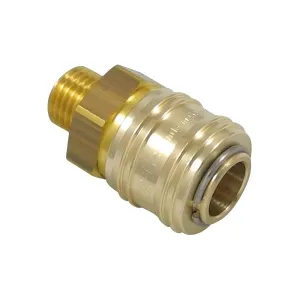Parker 26KFAW13MPX Series 26 Quick Connect Coupler European Profile ND 7.2 Brass Straight-Through Whitworth Pipe Thread ISO 228 Parallel NBR 13 mm