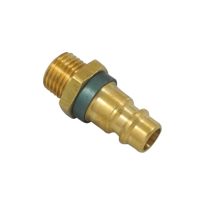 Parker 26SFAW13MXX0 Series 26 Quick Connect Plug European Profile ND 7.2 Brass Single Shut-Off Male BSPP ISO 228 Parallel 13 mm Green